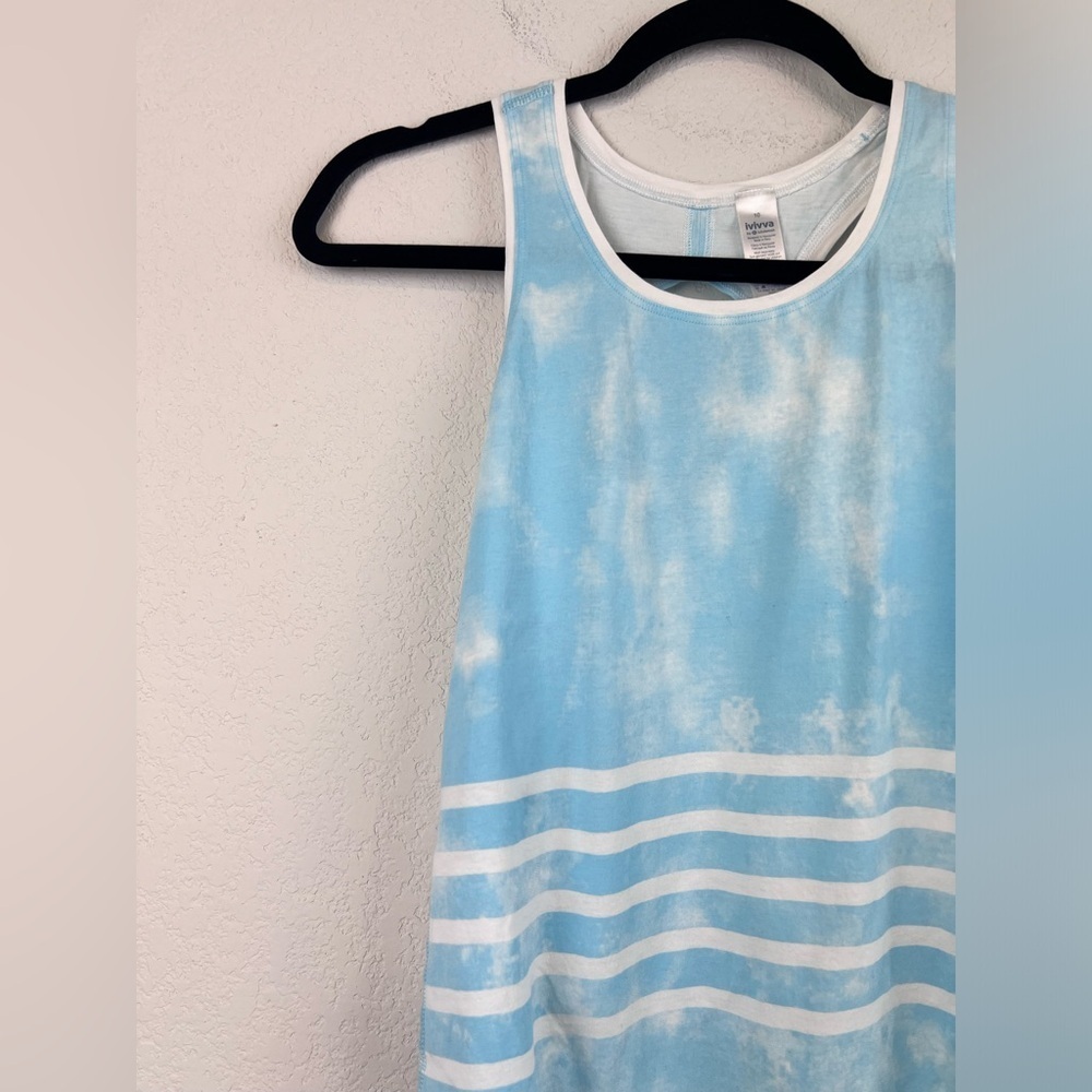 Ivivva by Lululemon Girl's Happy Livin' Tank Top in Sky Blue Size 10 - Picture 2 of 8